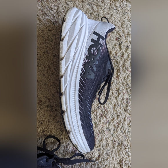 Hoka Rincon 3 Men's Black and White Athletic Shoes - Picture 3 of 10